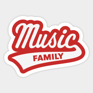 Music Family (Music / Musicians / Family / White) Sticker